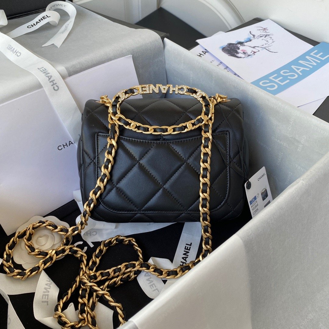 CHLSmall Top Qualityap Bag Gold Hardware Black For Women Handbags, Shoulder Bags 7.9in/20cm AS3450