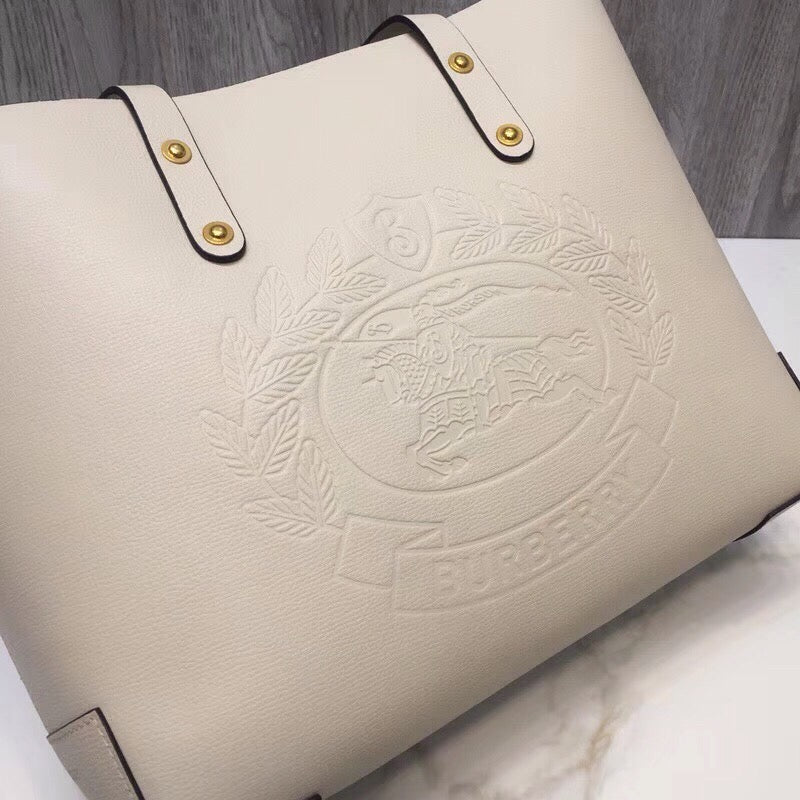 Top Quality Small Embossed Crest Tote White For Women, Bags 13.8in/35cm
