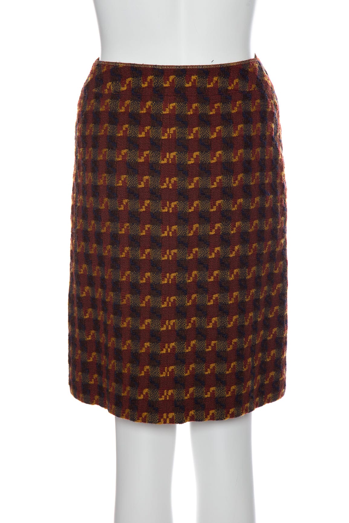 Chanel   1996 Red and Multi Tweed Skirt SZ 38