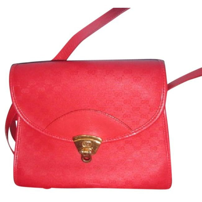 Gucci   Red Small G Logo Print Coated Canvas And Leather