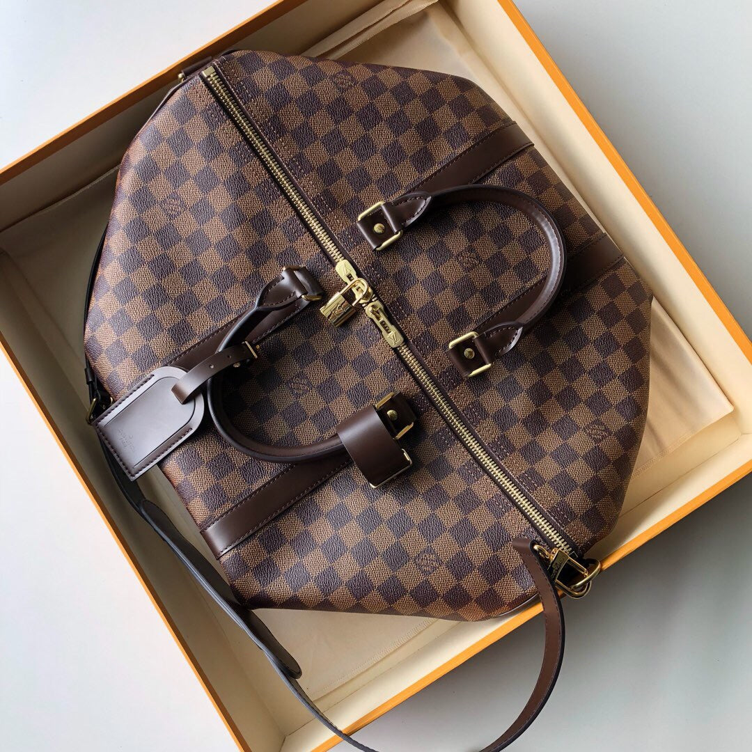 Top Quality Keepall Bandoulière 45 Damier Ebene Canvas For Women, WoBags 17.7in/45cm Top Quality N41428