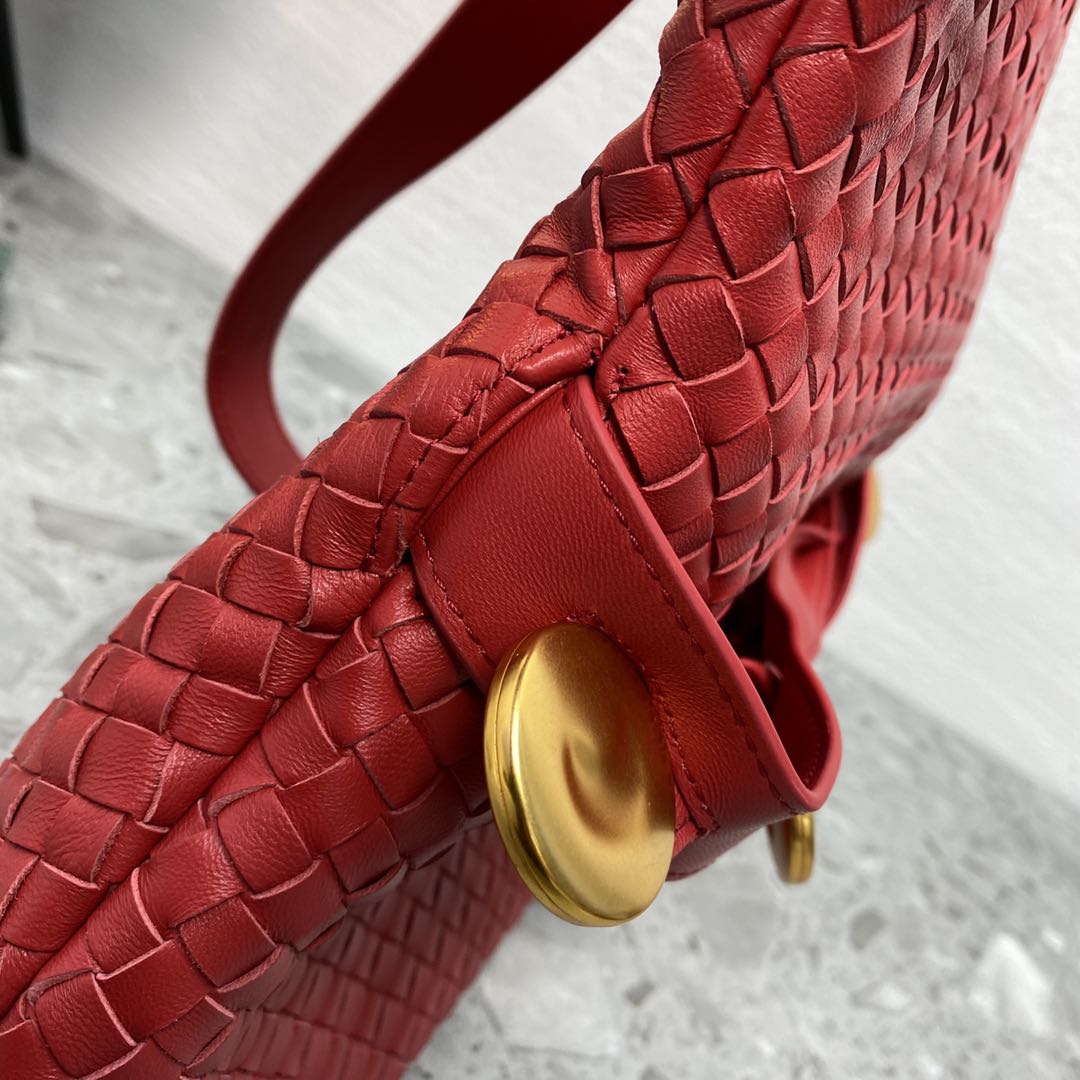 Top Quality Intrecciato Shoulder Bag Red, For Women, Women’s Bags 10.2in/26cm