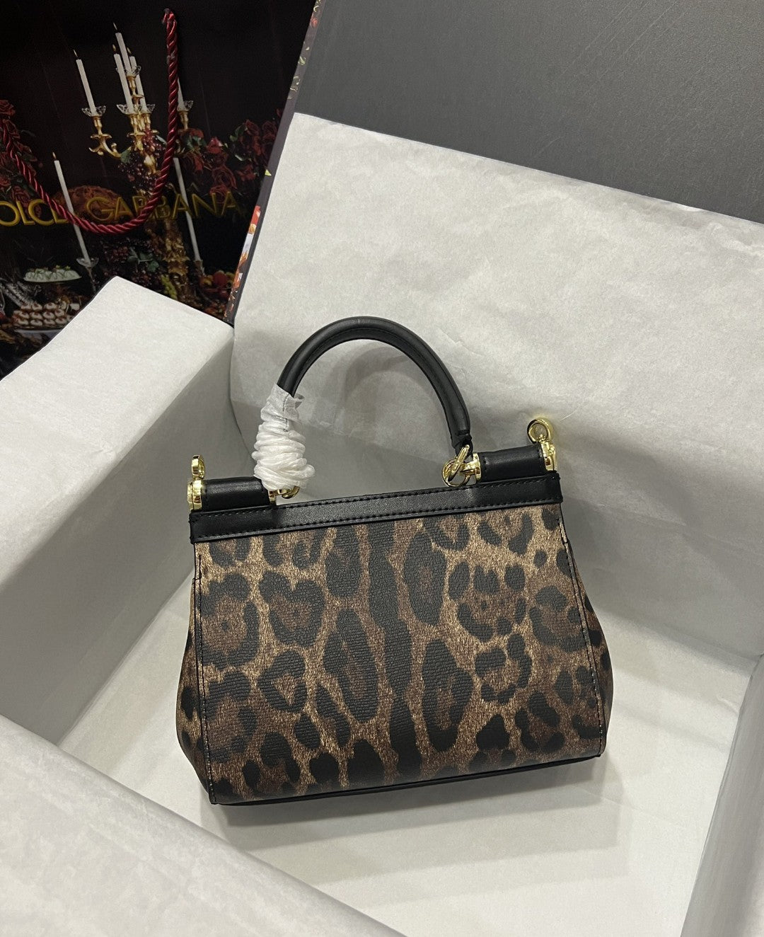 Top Quality Sicily Bag In Leopard-Print Pony Hair Multicolour For Women 7.9in/20cm Top Quality