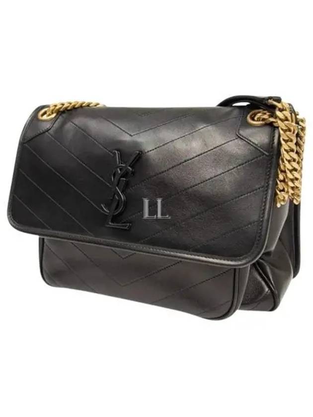 Luxury Saint Laurent Trending 2025 Nikki Medium Leather Shoulder Bag Black