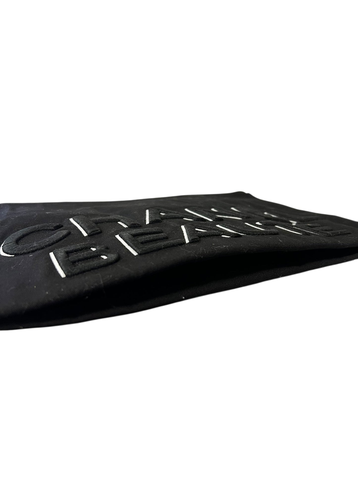 Chanel Beauty Black Canvas Spell-Out Zip Pouch