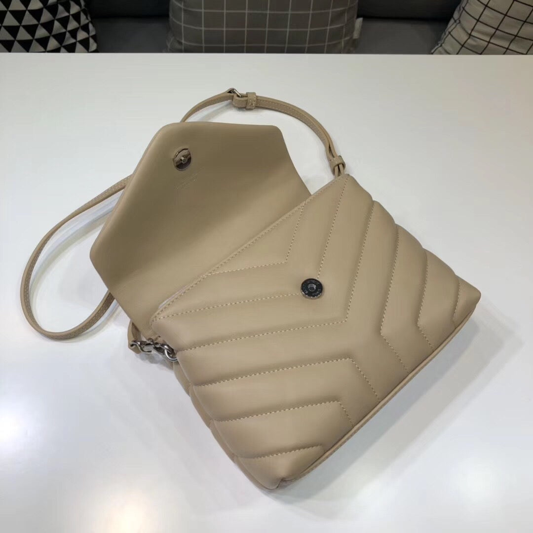 Top Quality Loulou Mini Shoulder Bag White For Women 7in/18cm YSL
