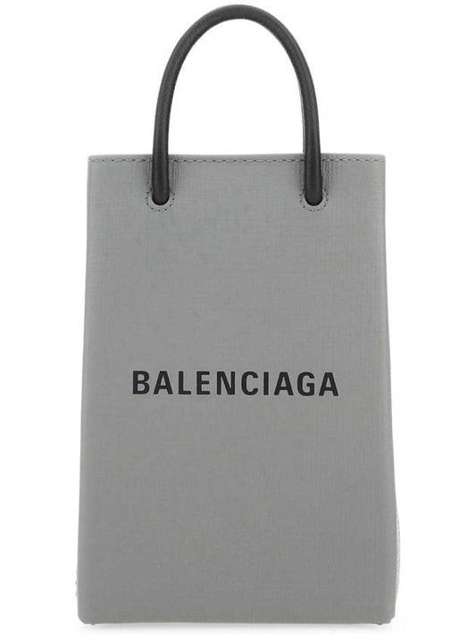 Luxury Balenciaga Trending 2025 Logo Print Phone Holder Small Cross Bag Grey