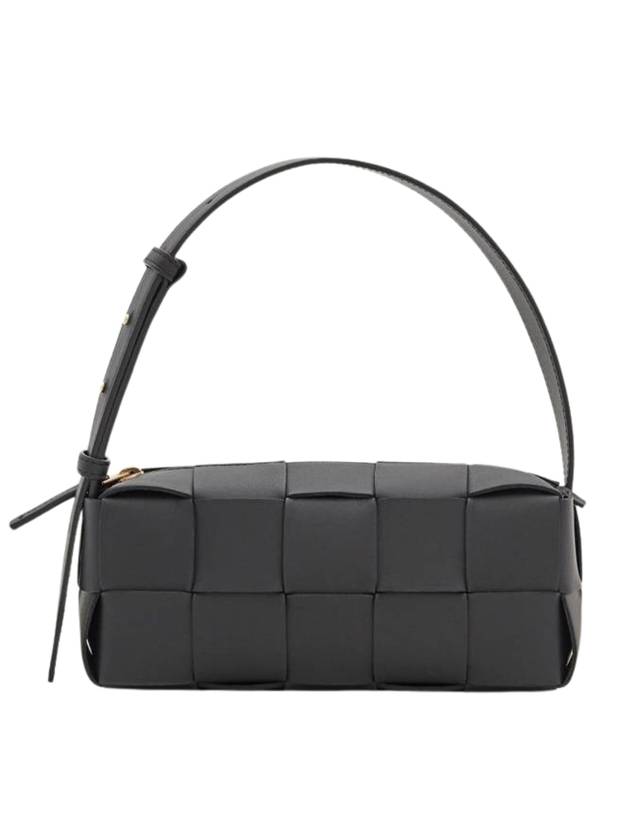 Luxury Bottega Veneta Brick Cassette Intrecciato Small Shoulder Bag Black