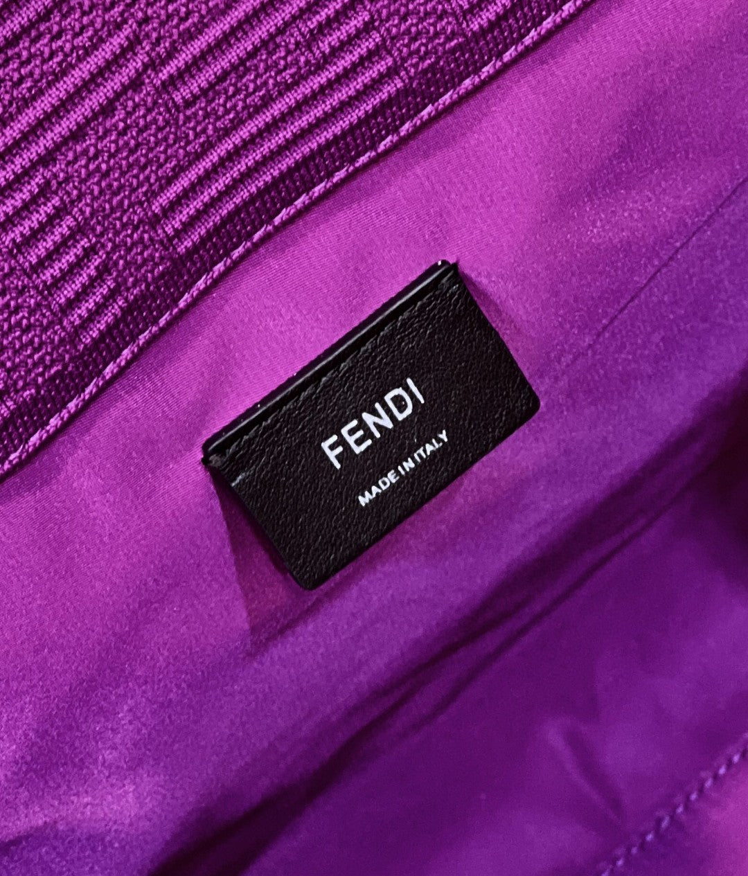 Top QualityTop Quality Sunshine Medium Purple FF fabric shopper Bag For Woman 31cm/12in 8BH386AHWCF037T