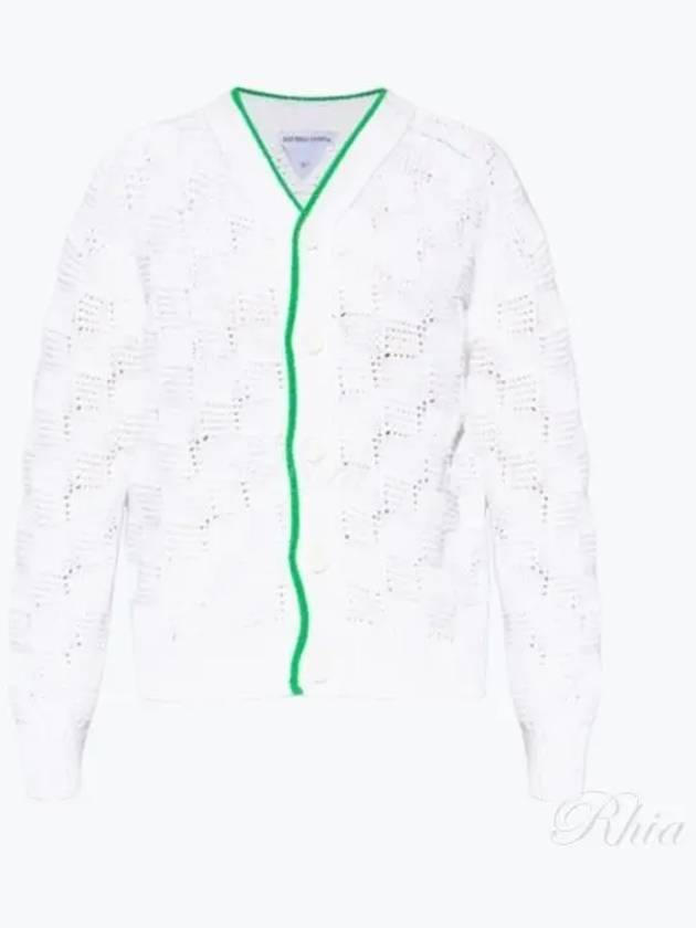 Luxury Bottega Veneta Intrecciato Pattern Cardigan White