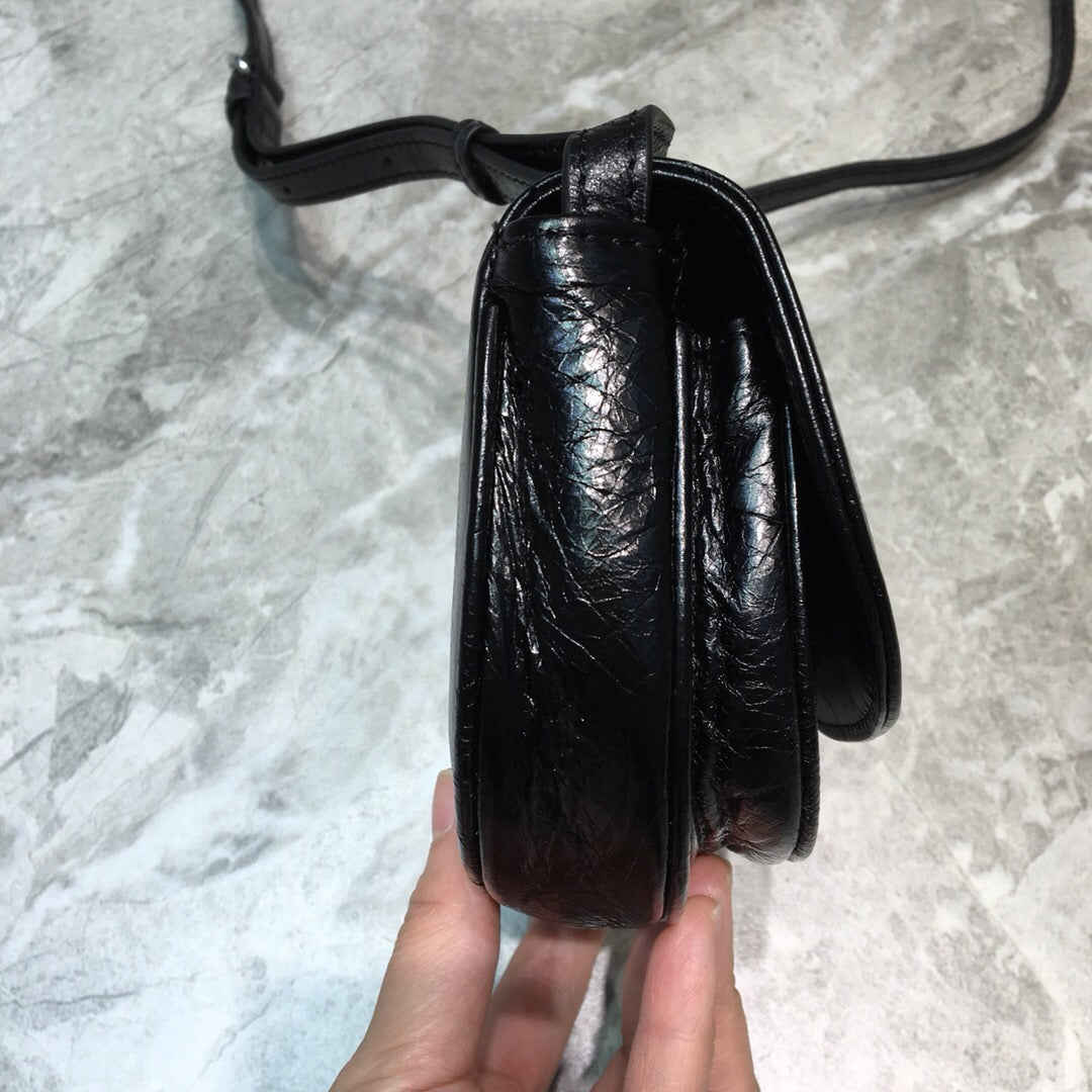 Top Quality Leader Soft Round Cross Bag In Black, For Women,  Bags 6.3in/16cm