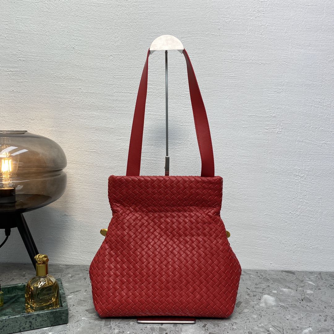 Top Quality Intrecciato Shoulder Bag Red, For Women, Women’s Bags 10.2in/26cm