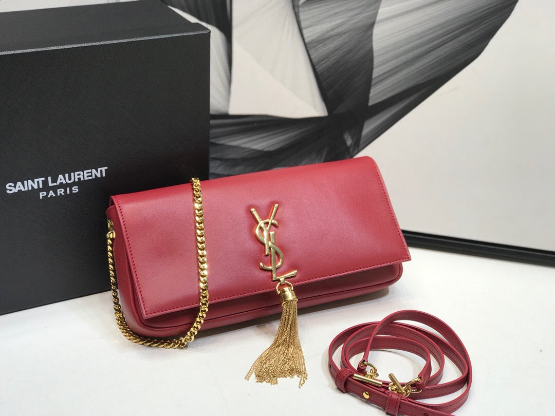 Top Quality Kate Tassel Small Shoulder Bag Red For Women 10.2in/26cm YSL 