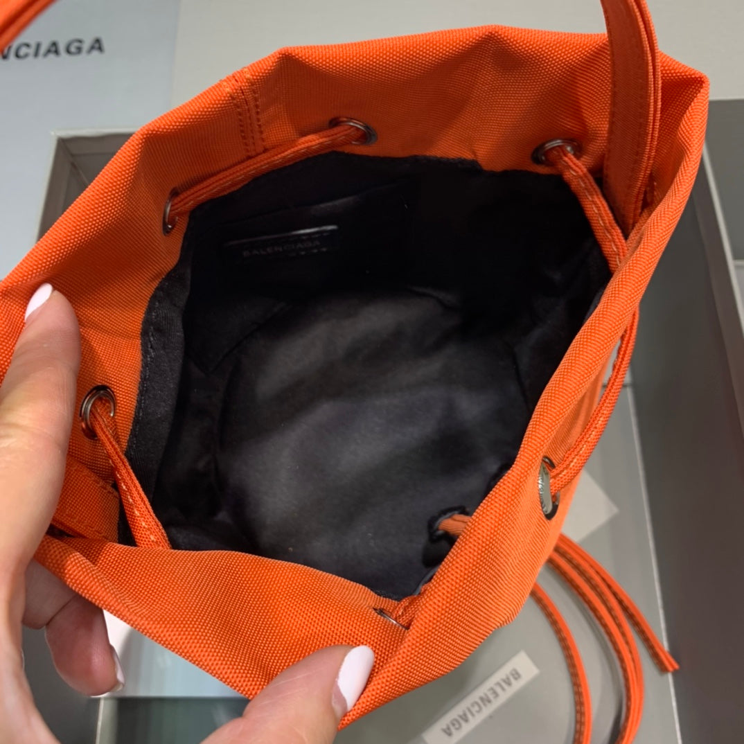Balen Le Cagole MeTop Qualityum Bucket Bag In Orange, For Women,  Bags 11.8in/30cm