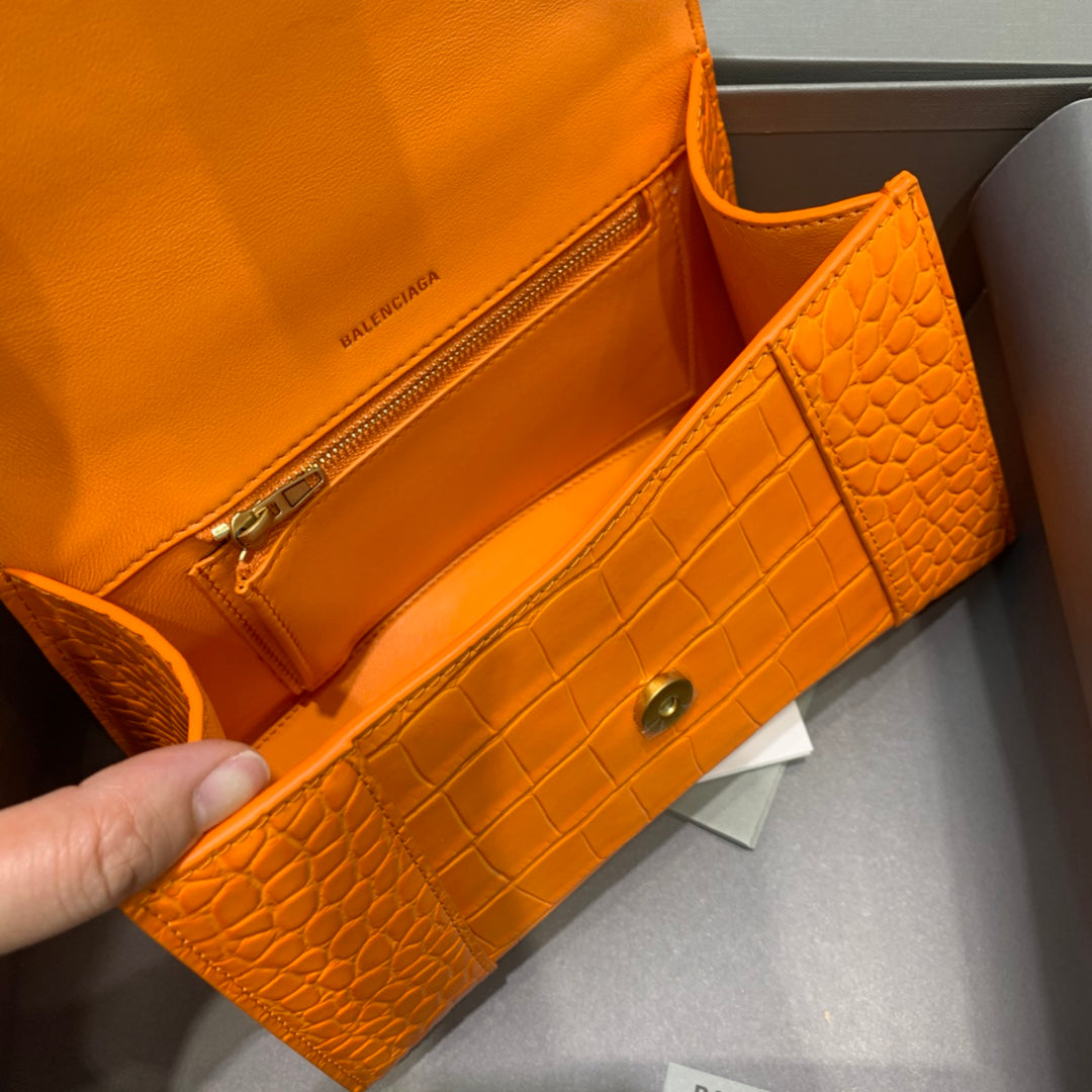 Top Quality Hourglass Small Handbag In Orange, For Women,  Bags 9in/23cm