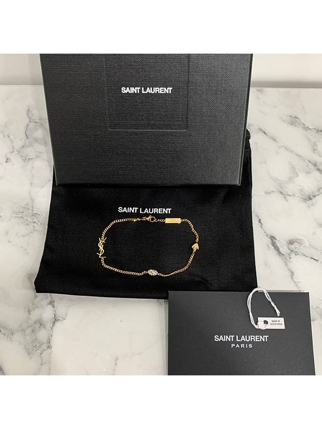 Luxury Saint Laurent Trending 2025 Opyum Heart Chain Bracelet Gold