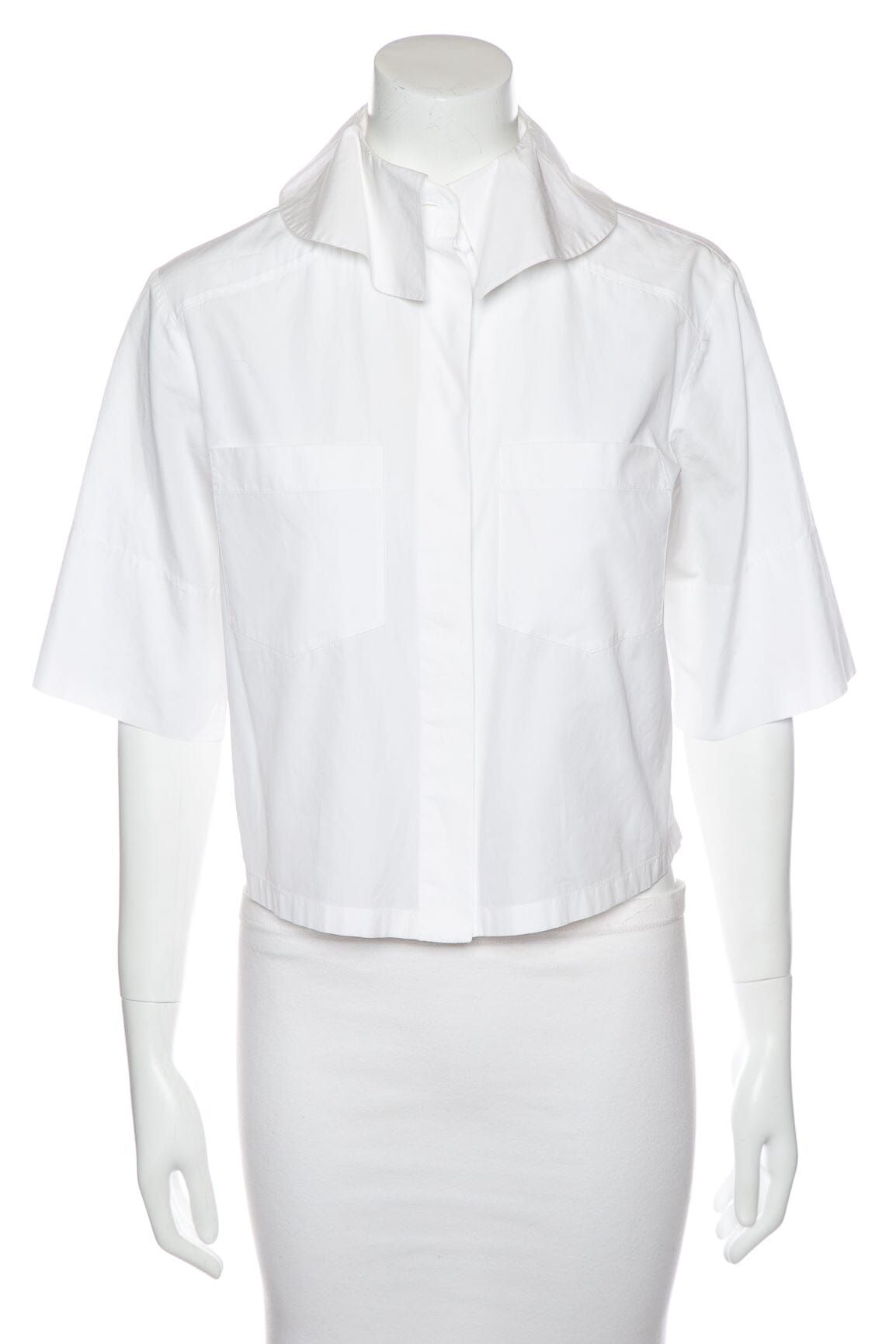 Chanel White Cropped Double Pocket Blo  SZ 34