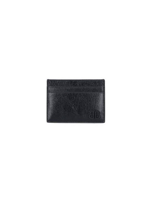 Luxury Balenciaga Trending 2025 Monaco Card Wallet Black