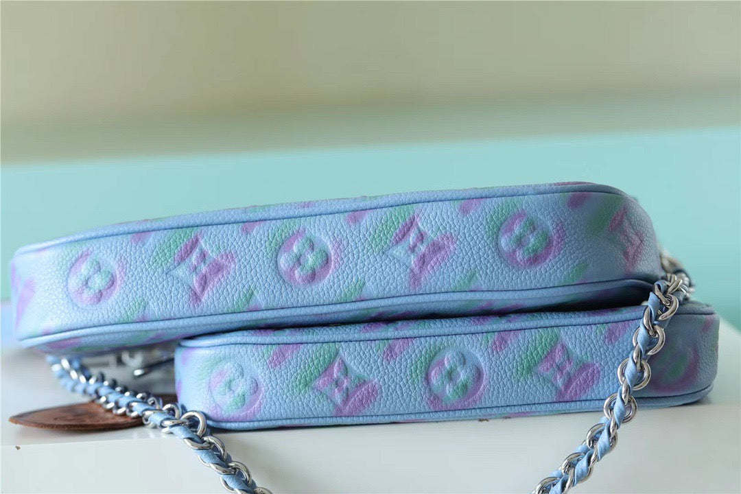 Top Quality Multi Pochette Accessoires Monogram Empreinte Blue For Women, Womens Handbags 9.4in/24cm Top Quality 