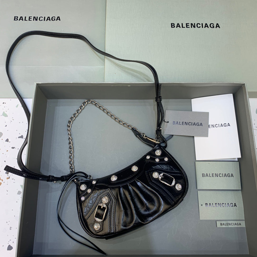 Top Quality Le Cagole Mini Bag With Chain Black, For Women,  Bags 8.2in/21cm 69581423EJY1000