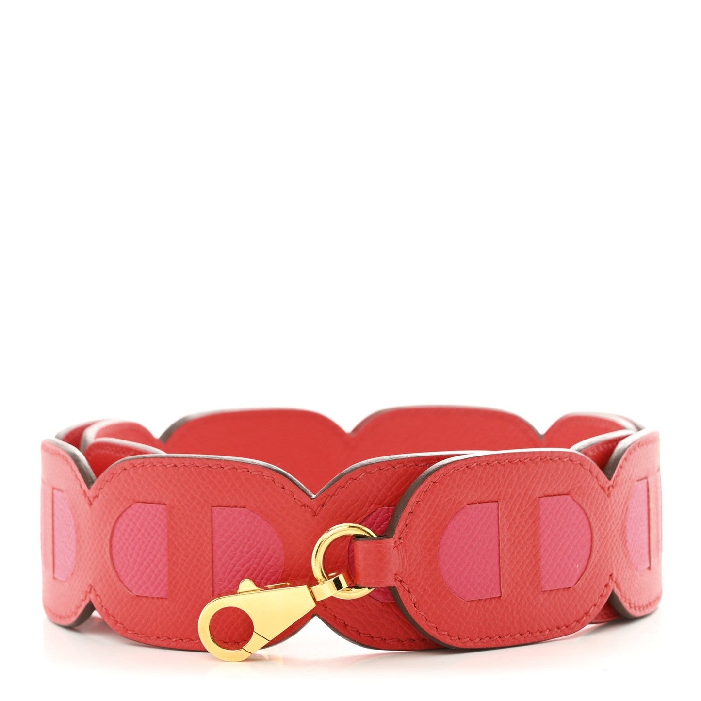 Hermes Epsom Petits Maillons Bag Strap Rouge De Coeur Rose Extreme