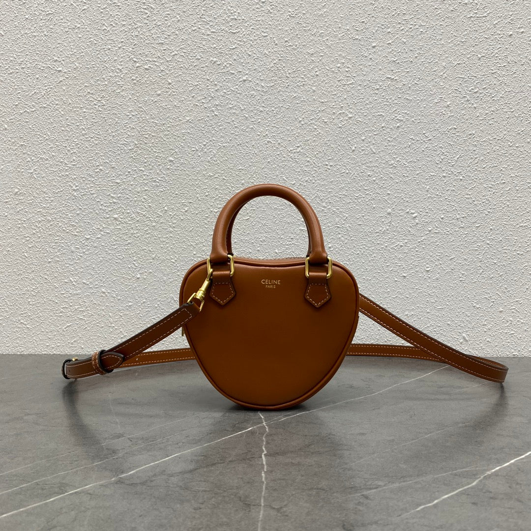 Top Quality MeTop Qualityum Heart Bag Brown For Women 6in/14.5cm 198223DUA.04LU