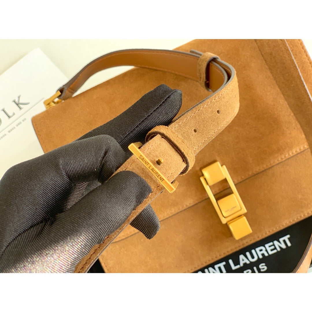 Top Quality Le Carre Satchel Brown For Women 9in/23cm YSL