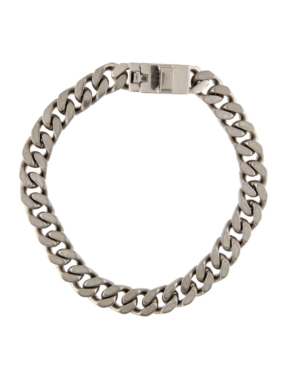 Saint Laurent Brass/Silver Metal Curb Chain Necklace