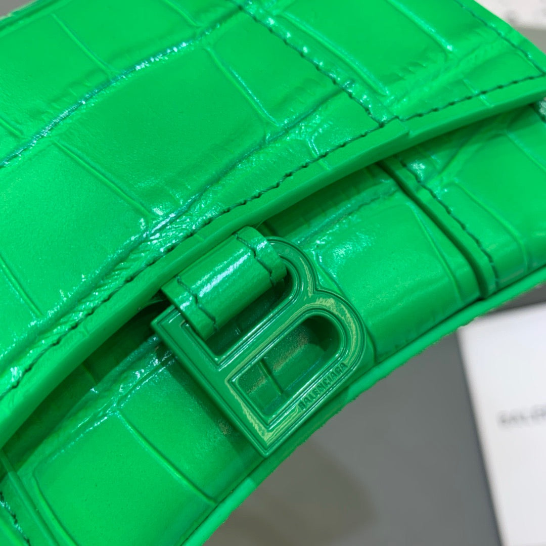 Top Quality Hourglass Mini Handbag With Chain In Green, For Women,  Bags 4.7in/12cm