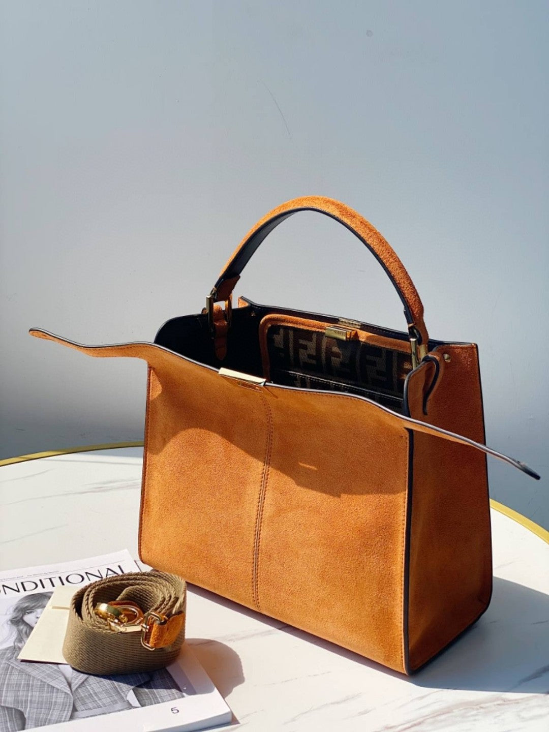 Top QualityTop Quality Peekaboo X-Lite Tote Medium Brown Bag For Woman 30cm/12in