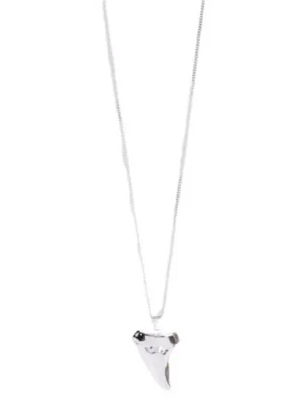 Luxury Saint Laurent Trending 2025 Shark Tooth Necklace Silver
