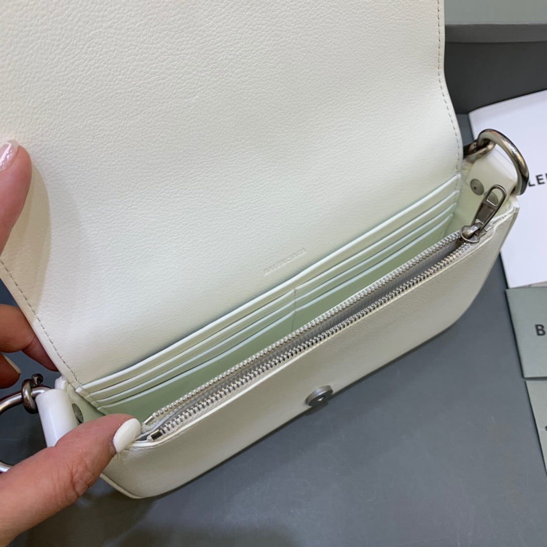 Top Quality Bondage Wallet With Chain White, For Women,  Bags 8in/20cm