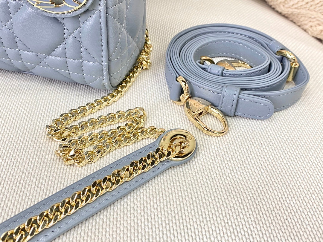 Top Quality Mini Lady Bag Blue For Women 6.5in/17cm CD M0505SLOI