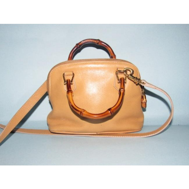 Gucci   Light Sand Beige Colored Leather With Bamboo Accents