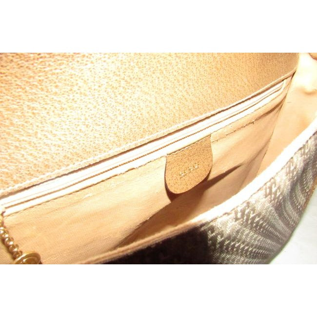 Gucci   Beige Square G Logo Print Canvas And Brown Leather