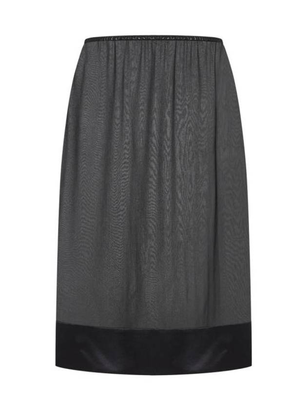 Luxury Saint Laurent Trending 2025 Semi Sheer Silk H-Line Skirt Black
