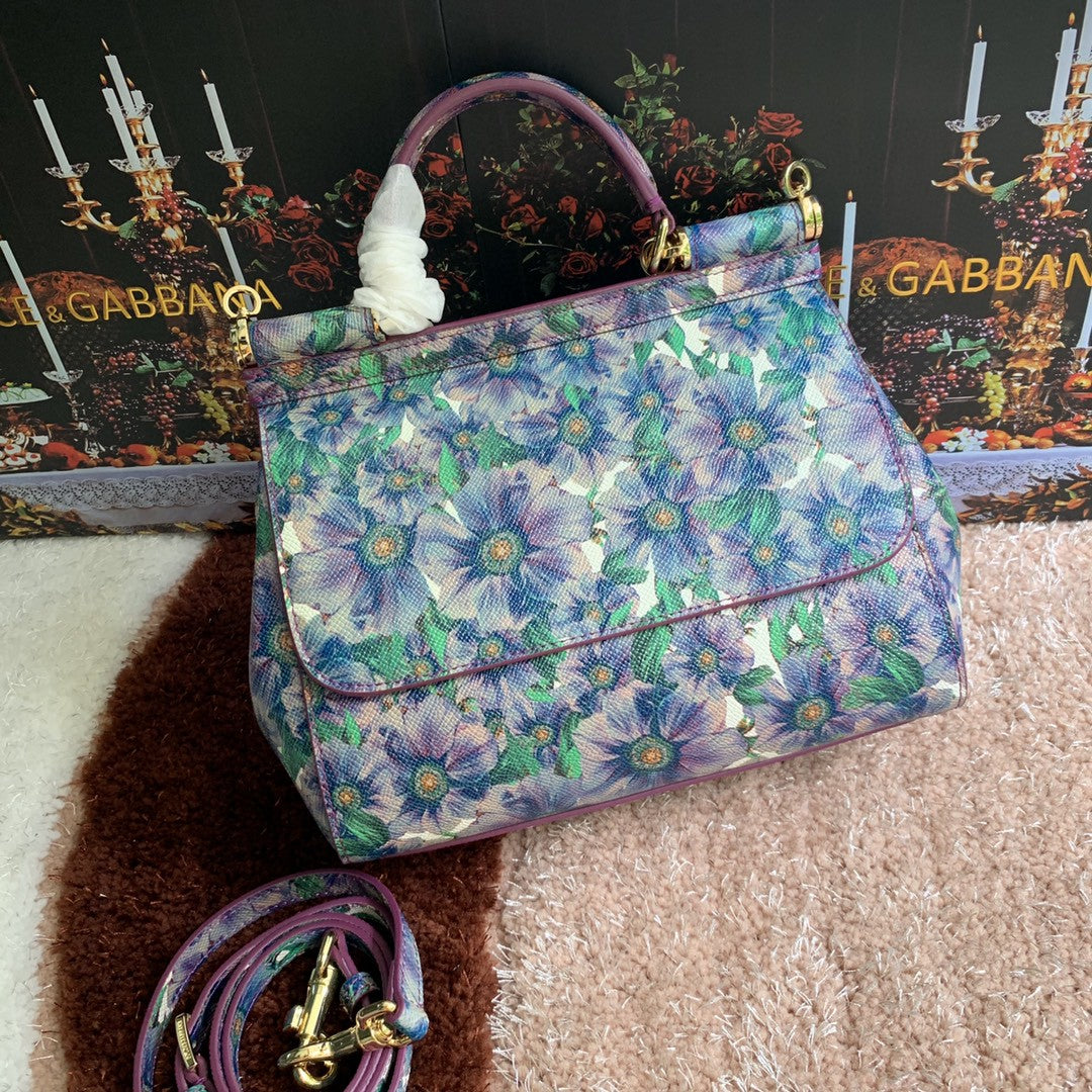 Top Quality MeTop Qualityum Sicily Handbag Unique Print Motifs Muticolour For Women 10.2in/26cm Top Quality