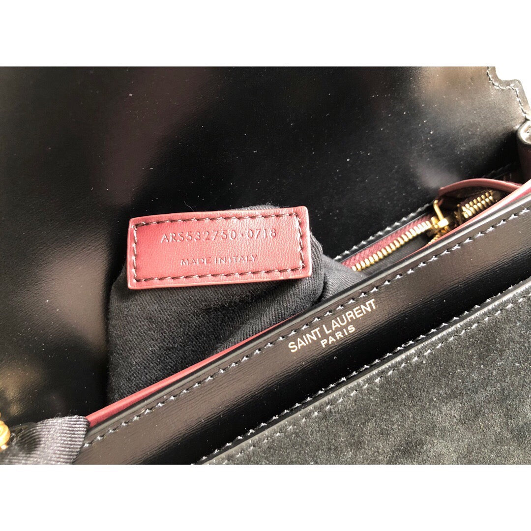 YSSL Cassandra Medium Chain Bag Black For Women 8in/22cm YSL 5327500SX0W1000