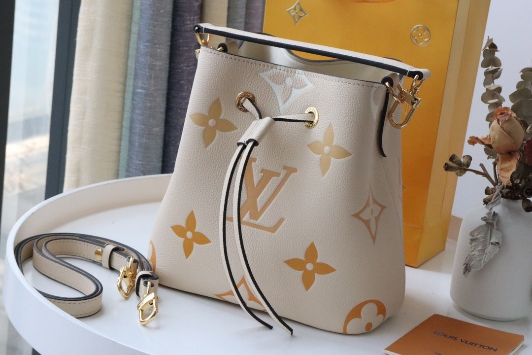 Top Quality NeoNoe BB Bucket Bag Monogram Empreinte Cream/Saffron For Women, Womens Bags, Shoulder Bags 7.9in/20cm Top Quality M45716