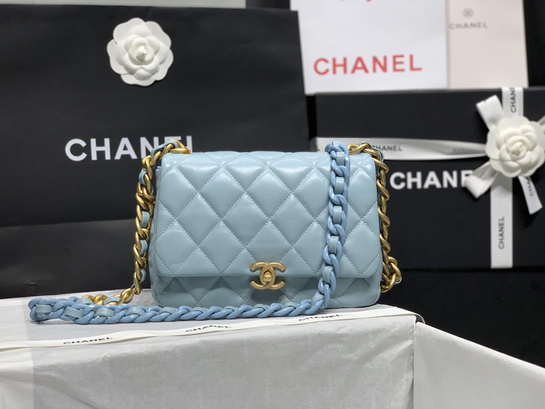 CHLSmall Top Qualityap Bag Gold-Tone Metal Blue Bag For Women 16cm/6.2in