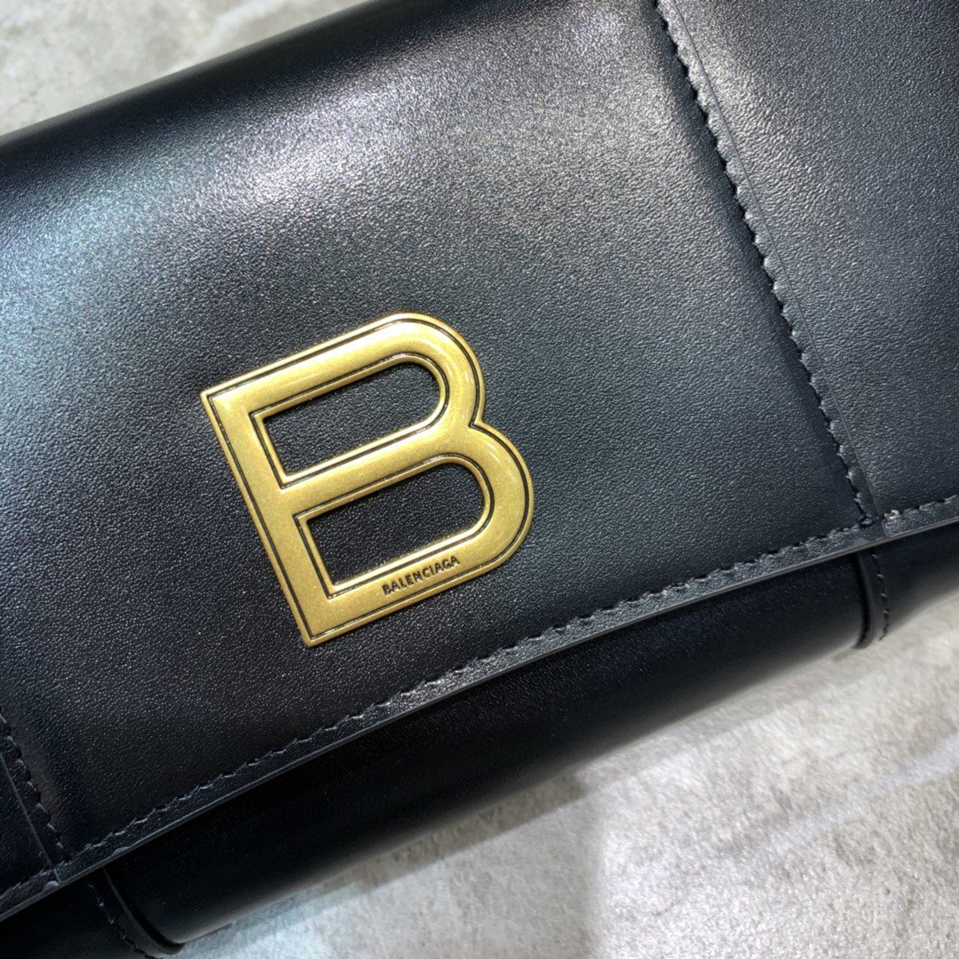 Top Quality Hourglass Wallet Bag In Black, For Women,  Bags 8in/20cm