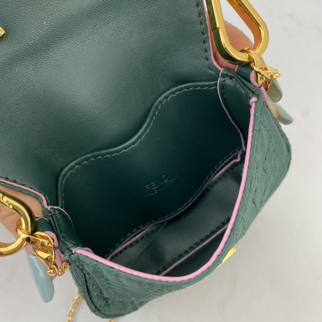 Top QualityTop Quality Nano Baguette Maxi Handle Pink and Green Bag For Woman 6.5cm/2.5in