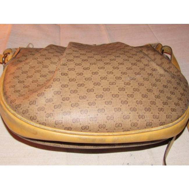 Gucci Sukey   Brown Small G Logo Print Coated Canvas And Camel Leather