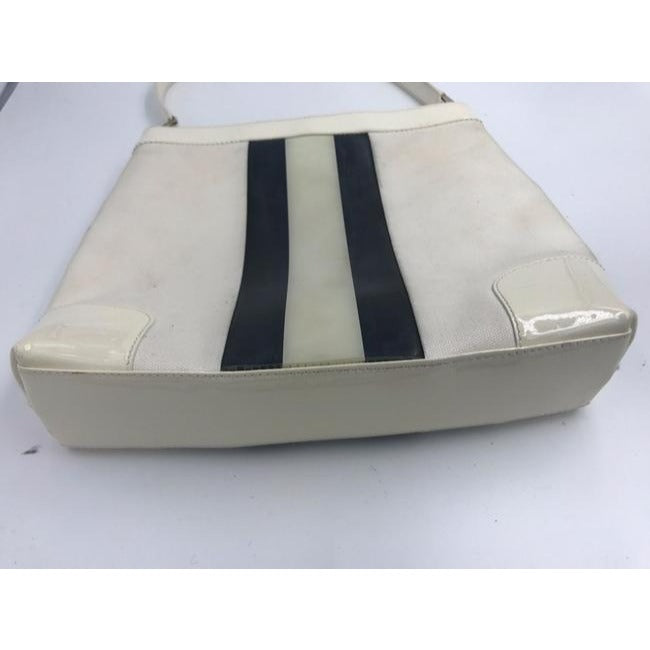 Gucci   White Canvas White Patent Leather Tote