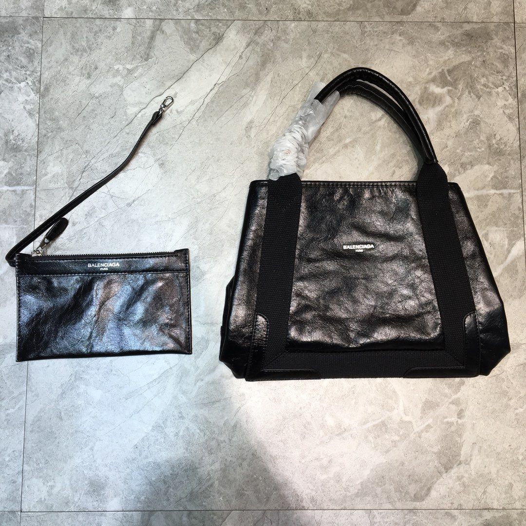 Top Quality Navy Small Cabas Tote Bag In Black, For Women,  Bags 18.5in/47cm