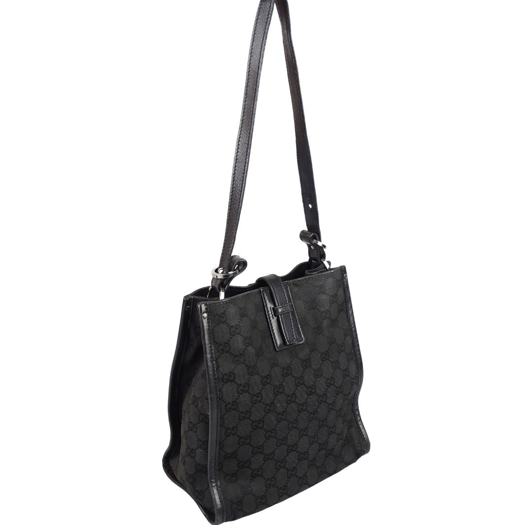 Gucci   Black GG Short Strap Shoulder Bag