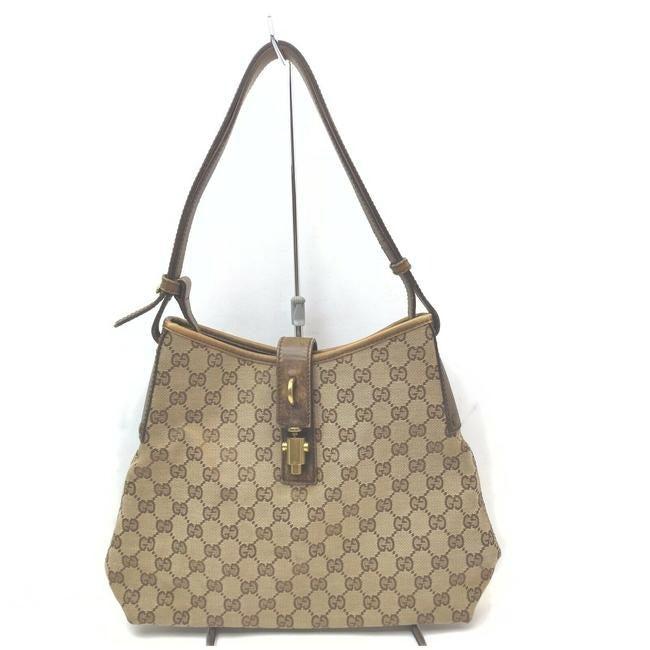 - Gucci Shoulder Bardot Guccissima Brown G Print Gold Leather And Canvas Hobo Bag