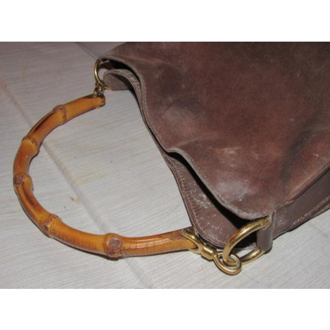 Gucci   Mocha Brown Suede And Leather Hobo Bag