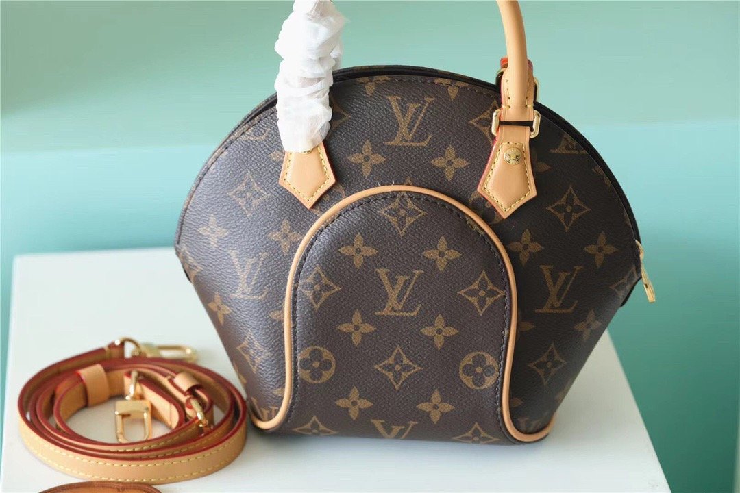 Top Quality Ellipse BB Handbag Created By Nicolas Ghesquiere From Classic Monogram Canvas For Women Brown 23cm/8.9in Top Quality