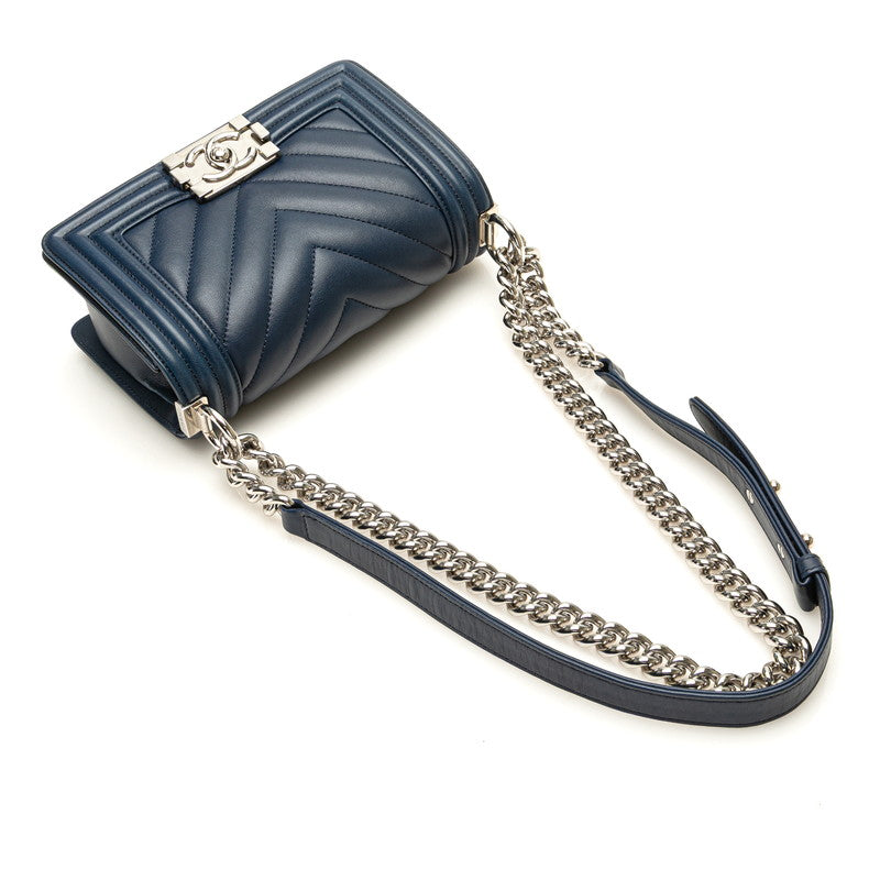 Chanel Boy Chanel V Stitch Lambskin Shoulder Bag